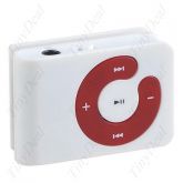 MP3 Clip Slim c/ entrada p/ cartão de memoria - Branco/verm.