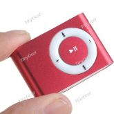 MP3 Clip Slim c/ entrada p/ cartão de memoria - vermelho