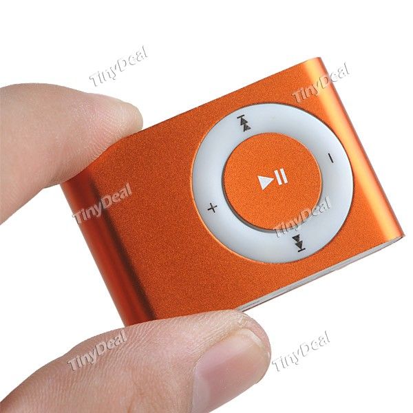 MP3 Clip Slim c/ entrada p/ cartão de memoria - laranja